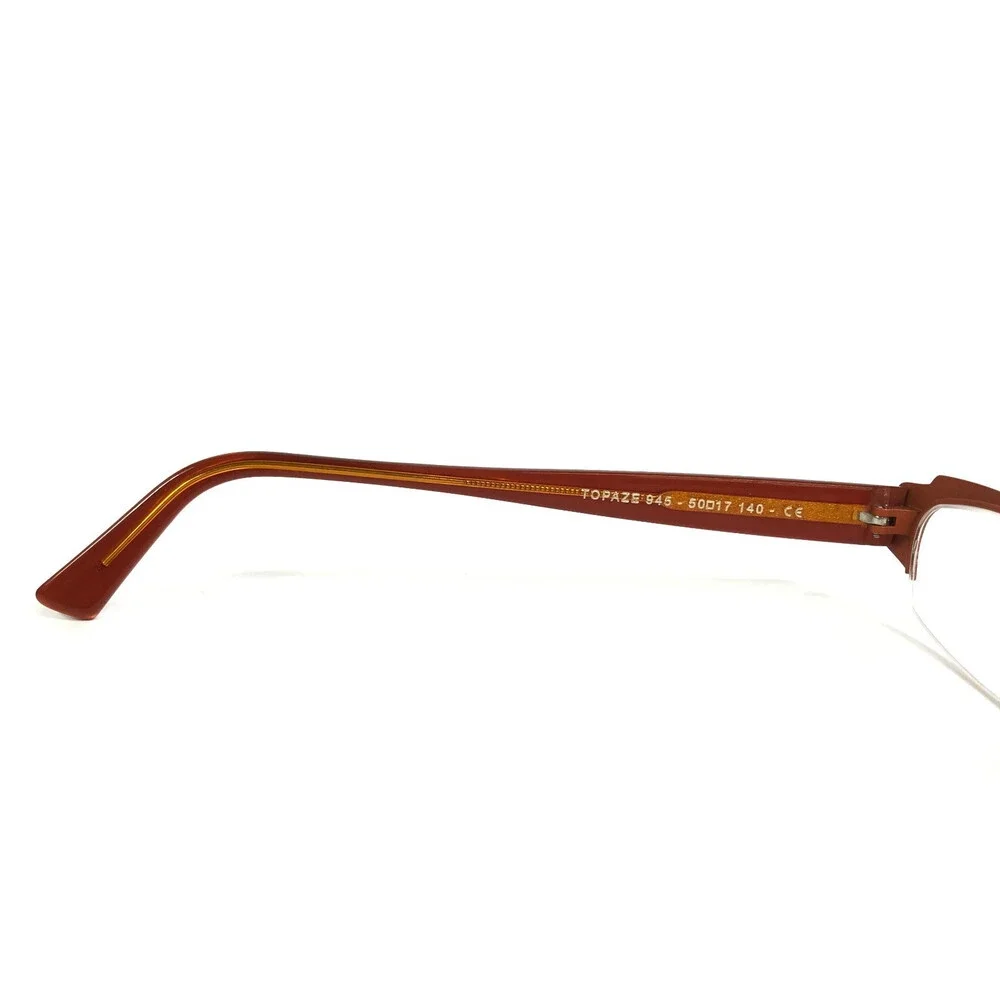 Jean Lafont Eyeglasses Frames TOPAZE 945 Brown Orange Cat Eye Half Rim 50-17-140